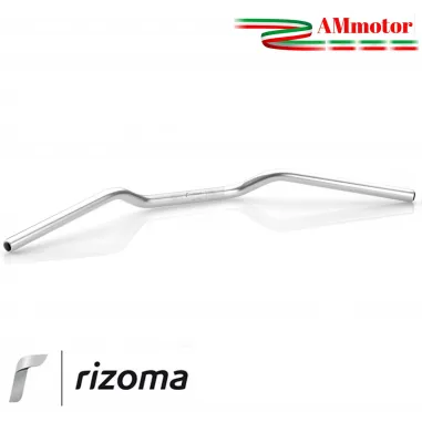 Manubrio Rizoma Moto 22 mm Alluminio Ergal Anodizzato Argento Sezione Variabile