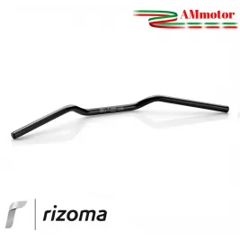 Manubrio Rizoma Moto 22 mm Alluminio Ergal Anodizzato Nero Sezione Variabile