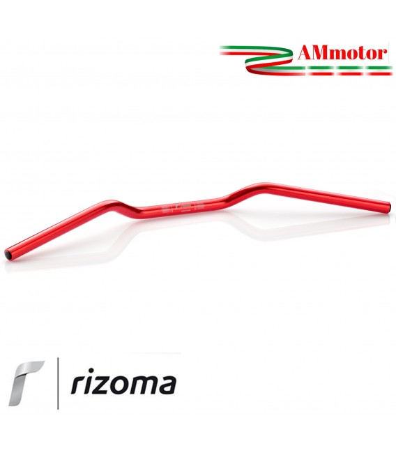Manubrio Rizoma Moto 22 mm Alluminio Ergal Anodizzato Rosso Sezione Variabile