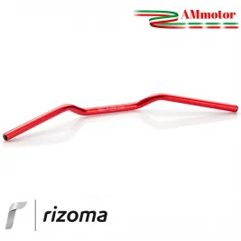 Manubrio Rizoma Moto 22 mm Alluminio Ergal Anodizzato Rosso Sezione Variabile