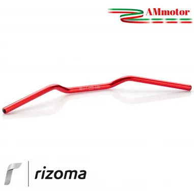 Manubrio Rizoma Moto 22 mm Alluminio Ergal Anodizzato Rosso Sezione Variabile