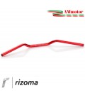 Manubrio Rizoma Moto 22 mm Alluminio Ergal Anodizzato Rosso Sezione Variabile