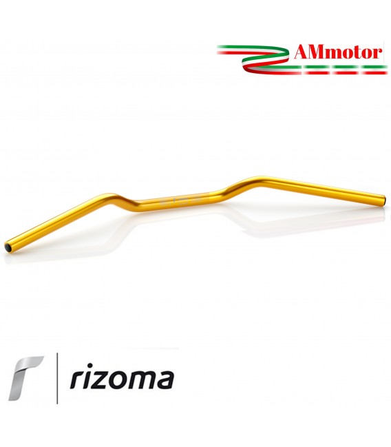 Manubrio Rizoma Moto 22 mm Alluminio Ergal Anodizzato Oro Sezione Variabile