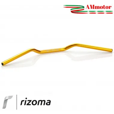Manubrio Rizoma Moto 22 mm Alluminio Ergal Anodizzato Oro Sezione Variabile