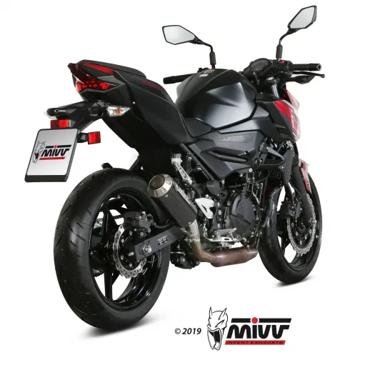 Mivv Kawasaki Z 400 Terminale Di Scarico Moto Marmitta Mk3 Carbonio