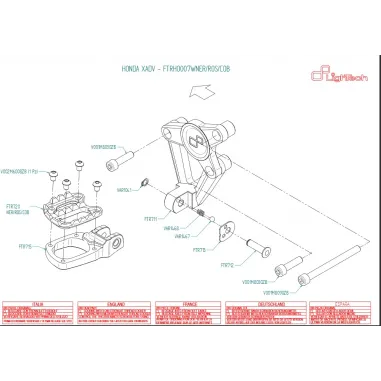 Pedane Honda X-ADV Lightec Poggiapiedi Snodati Pieghevoli Ergal Moto