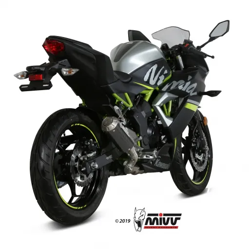 Mivv Kawasaki Ninja 125 Terminale Di Scarico Moto Marmitta Mk3 Carbonio