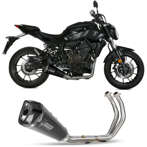 Scarico Completo Mivv Yamaha Mt-07 Terminale Delta Race Black Moto